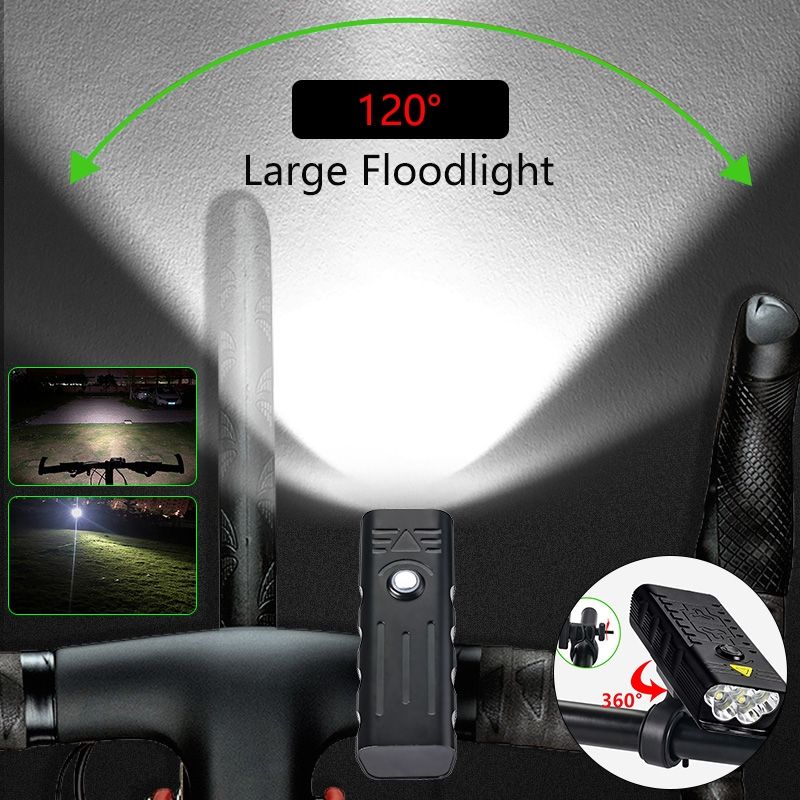 Luzes dianteiras de bicicleta TK5 5x T6 5000 Lumens USB Farol de bicicleta recarregável para a noite