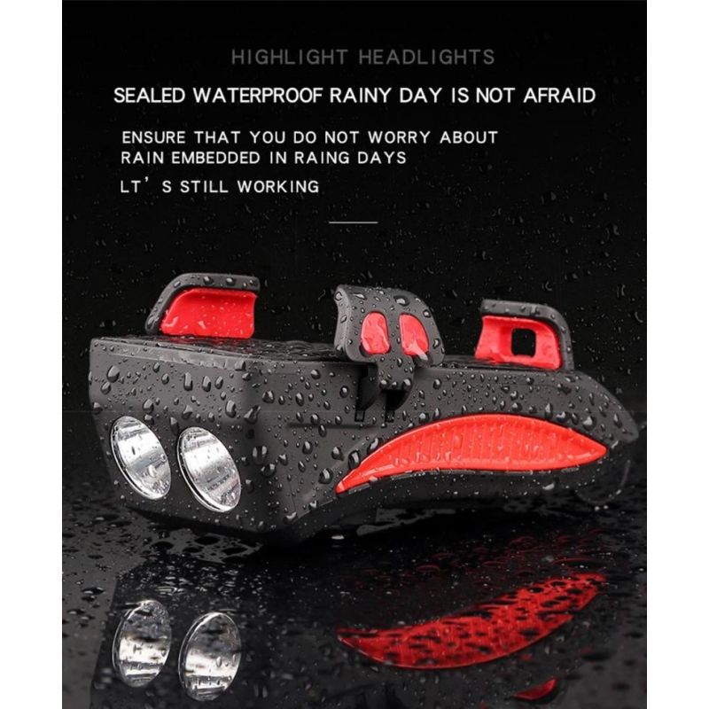 Multi-função 4 em 1 MTB Bicycle Light USB Recarregável LED Bicicleta Cabeça Da Lâmpada Bicicleta Titular Do Telefone Potência PowerBank Ciclismo Frente Luz