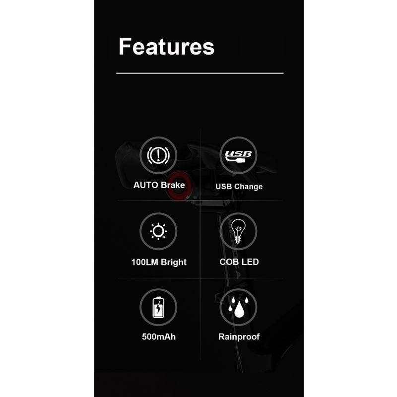 Bicicleta esperta luz traseira luz auto start parar freio ipx6 À prova d 'água usb carga ciclismo cauda taillight bike led luzes