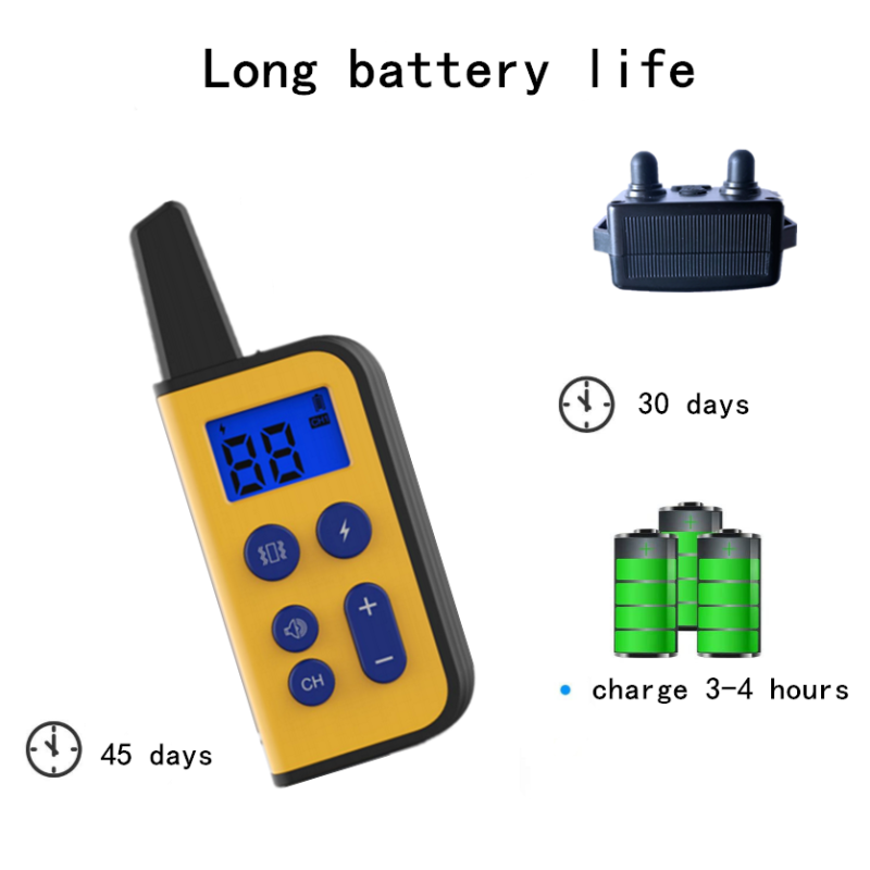 2020 Novo 1000m Cão Elétrico Treinamento Colares Pet Remoto Recarregável Recarregável com Display LCD para Todos Tamanho Bark-Stop Collars