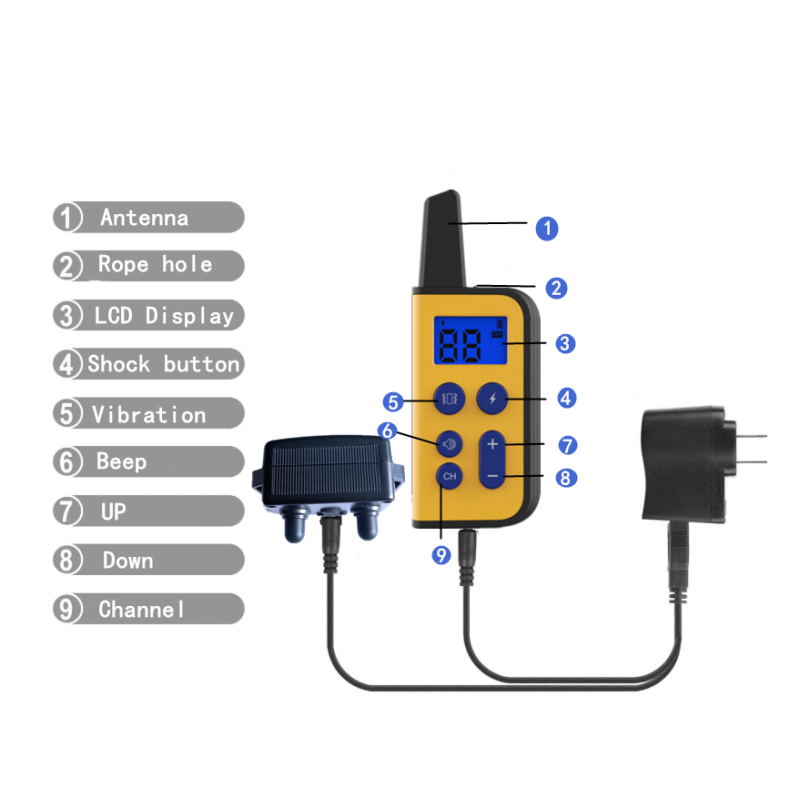 2020 Novo 1000m Cão Elétrico Treinamento Colares Pet Remoto Recarregável Recarregável com Display LCD para Todos Tamanho Bark-Stop Collars