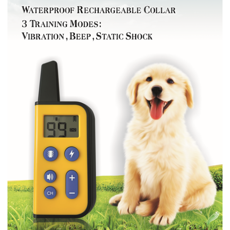 2020 Novo 1000m Cão Elétrico Treinamento Colares Pet Remoto Recarregável Recarregável com Display LCD para Todos Tamanho Bark-Stop Collars