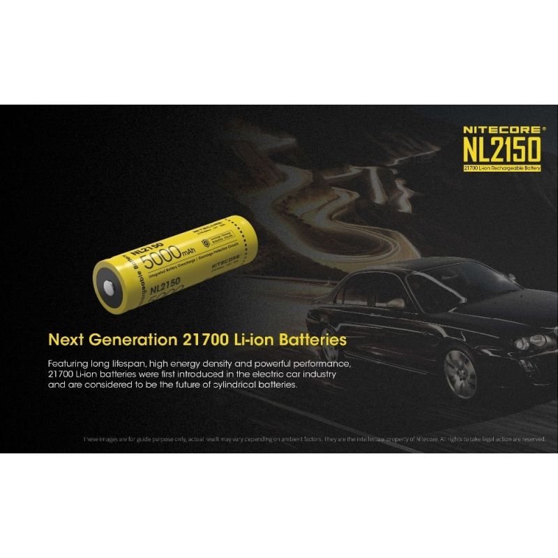Nitecore nl2150 5000mAH 3.6V 18WH 21700 bateria recarregável de Li-ion