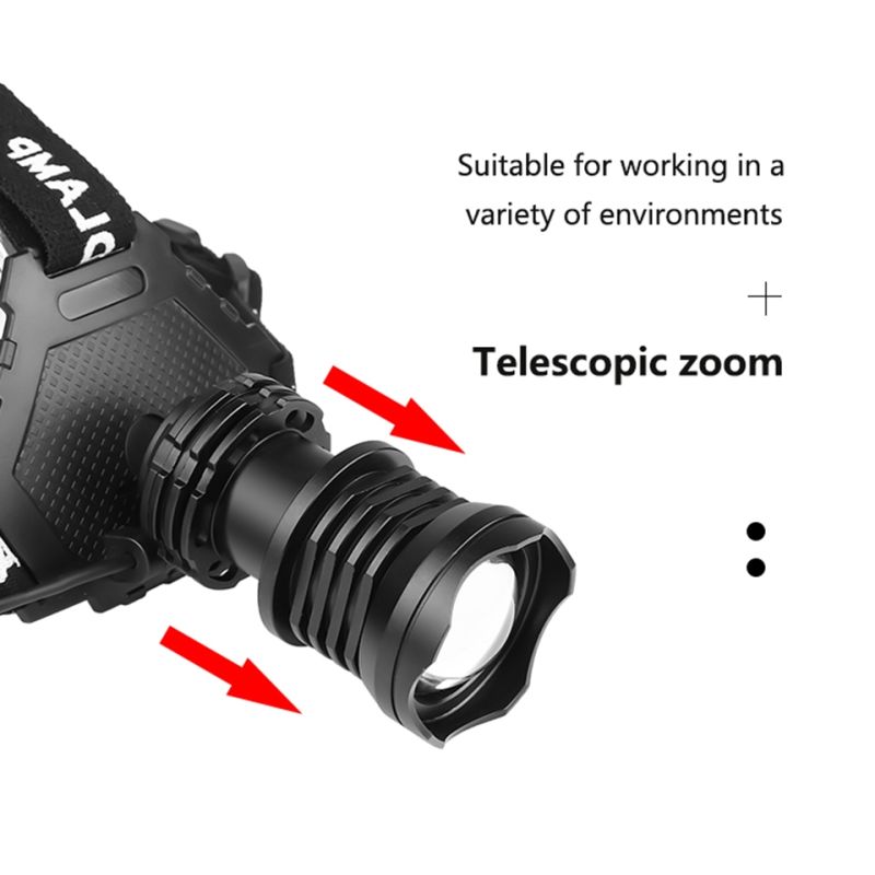 Mais poderoso XHP70 LED Headlamp 8000LM cabeça lâmpada USB recarregável farol impermeável zoom luz de pesca use 18650 bateria