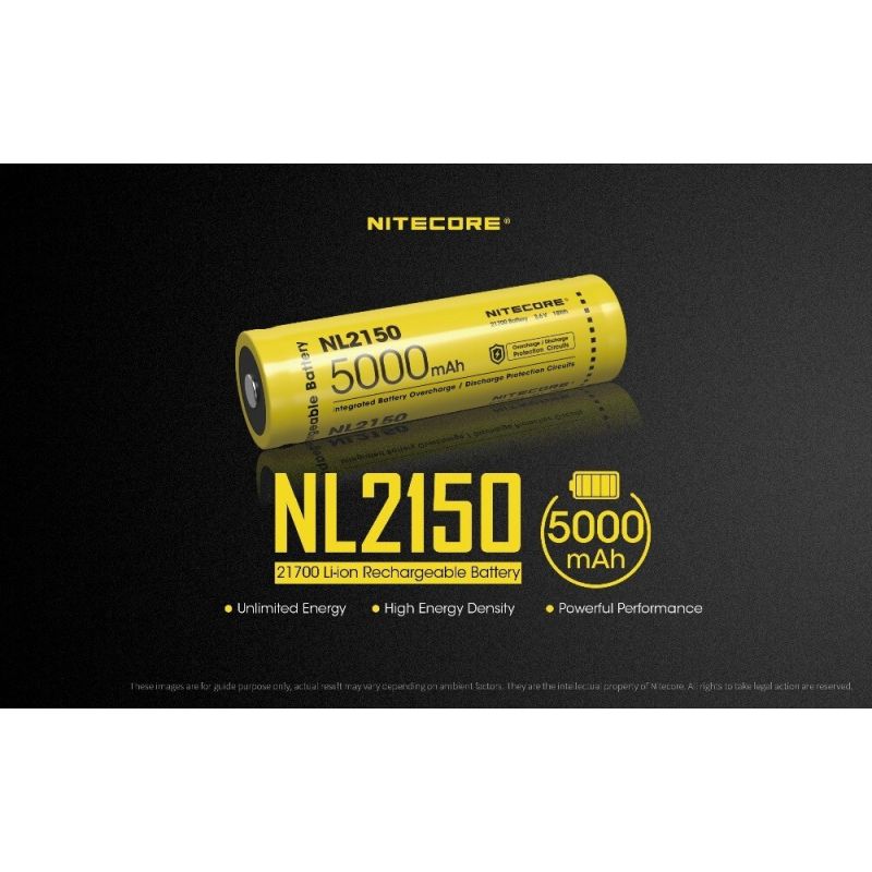 Nitecore nl2150 5000mAH 3.6V 18WH 21700 bateria recarregável de Li-ion