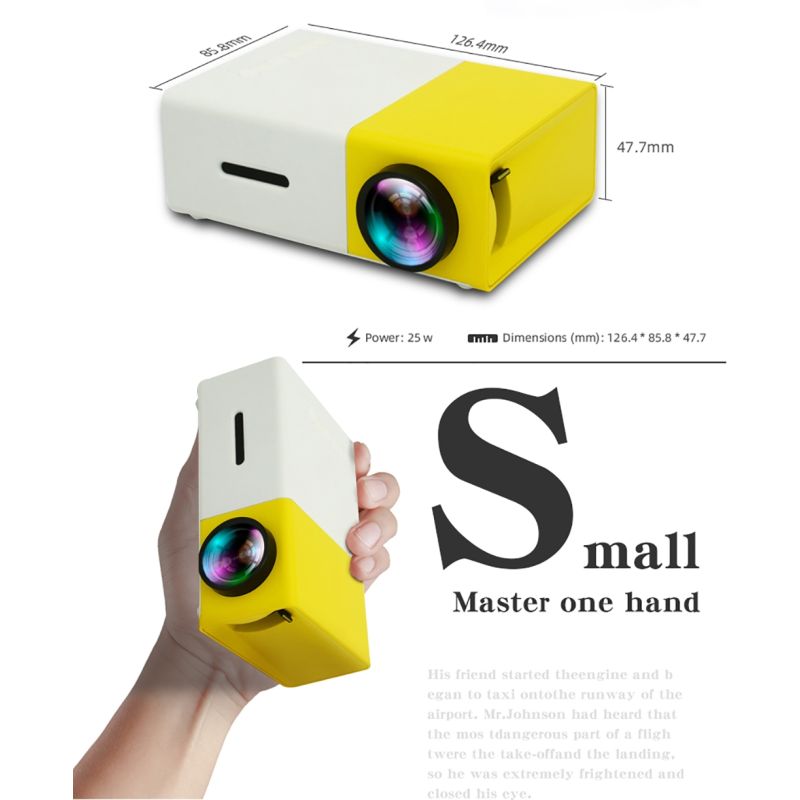 YG300 LED mini projetor 320x240 pixels suporta 1080p YG-300 HDMI USB Audio Projetor Portátil Home Media Player