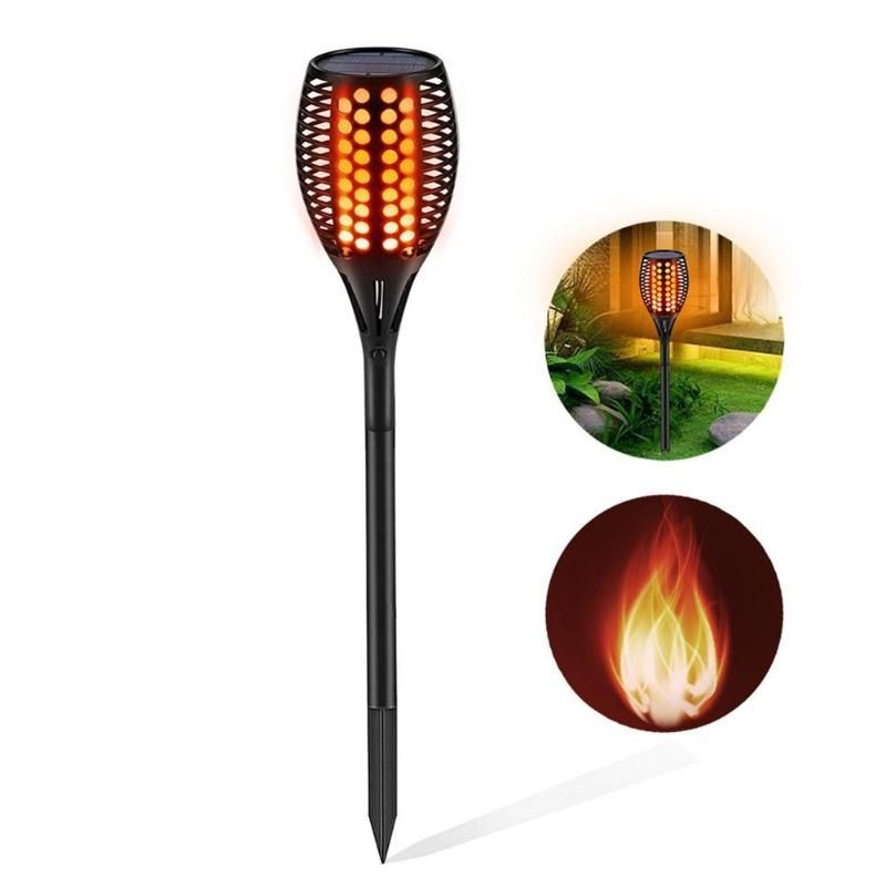 Luzes solares atualizadas, mosca impermeável Chamas Tochas Luzes Ao Ar Livre Holofotes Solar Decoração Da Paisagem Iluminação Crepúsculo para Dawn Auto On / Off Segurança Torch Light for Patio Driveway