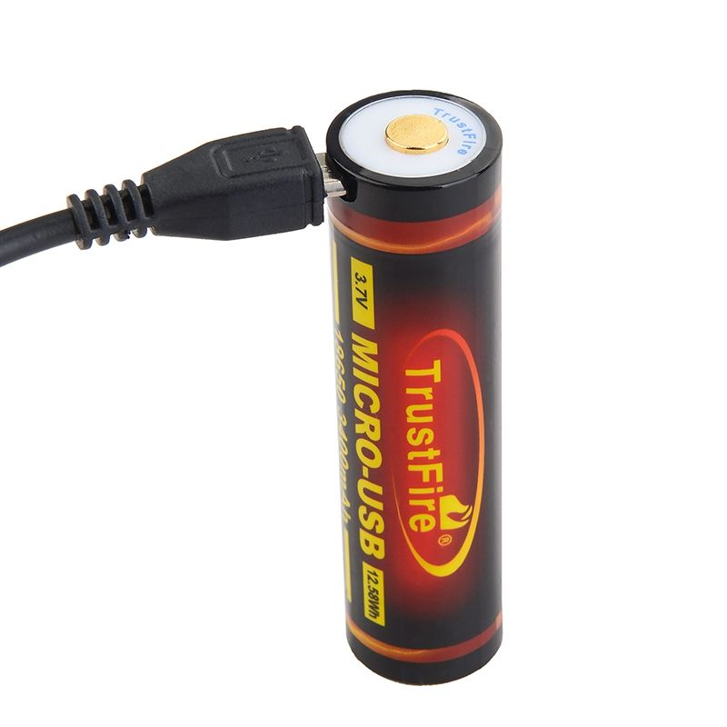 TrustFire 18650 3400mAh 3.7V Micro USB Recarregável Bateria Li-ion