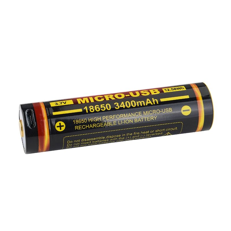 TrustFire 18650 3400mAh 3.7V Micro USB Recarregável Bateria Li-ion