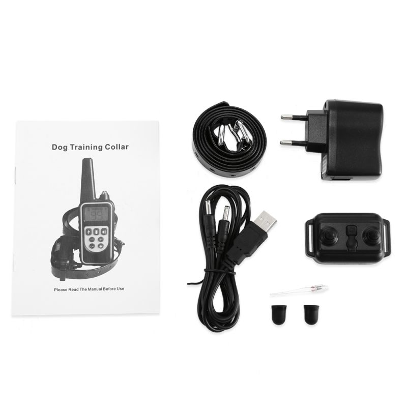 2020 Novo 800m Elétrico Dog Treinando Collar Pet Remoto Recarregável Recarregável com Display LCD para Todo Som Choque Vibração Som