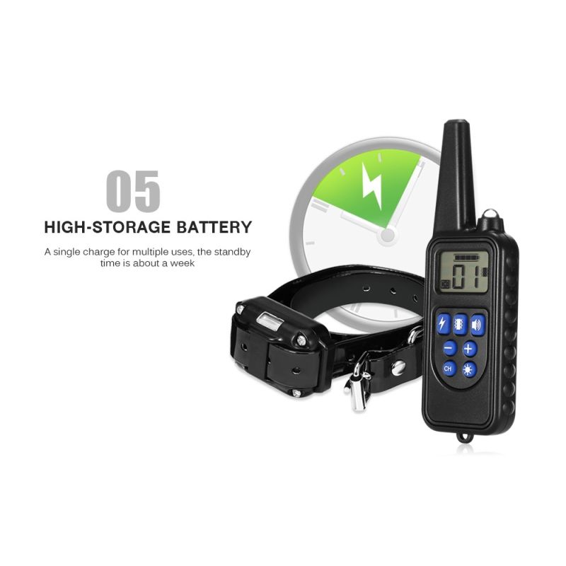 2020 Novo 800m Elétrico Dog Treinando Collar Pet Remoto Recarregável Recarregável com Display LCD para Todo Som Choque Vibração Som