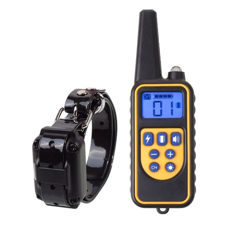 Controle remoto da gola elétrica do cão de 800m elétrico que recarregável impermeável recarregável com exposição do LCD para o som de vibração do choque do tamanho