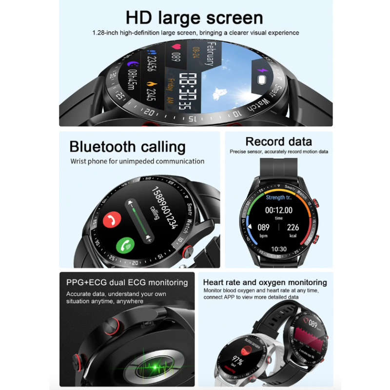 HW20 ECG+PPG Bluetooth Call Smart Watch