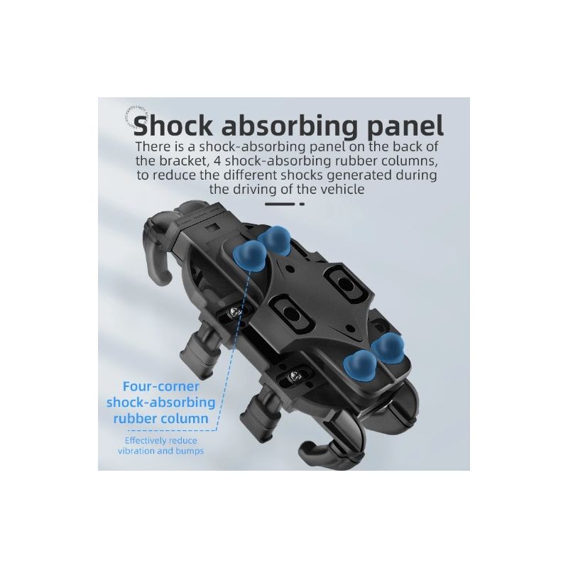 ROCKBROS Phone Holder Durable Aluminum Motorcycle and Cycling Mount with Silicone Shock Absorption Adjustable Stand