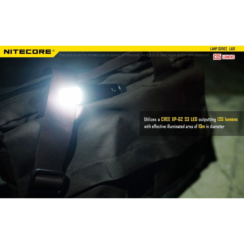 Nitecore la10 135 lumens mini edc camping nichia xp-g2 s3 lanterna led