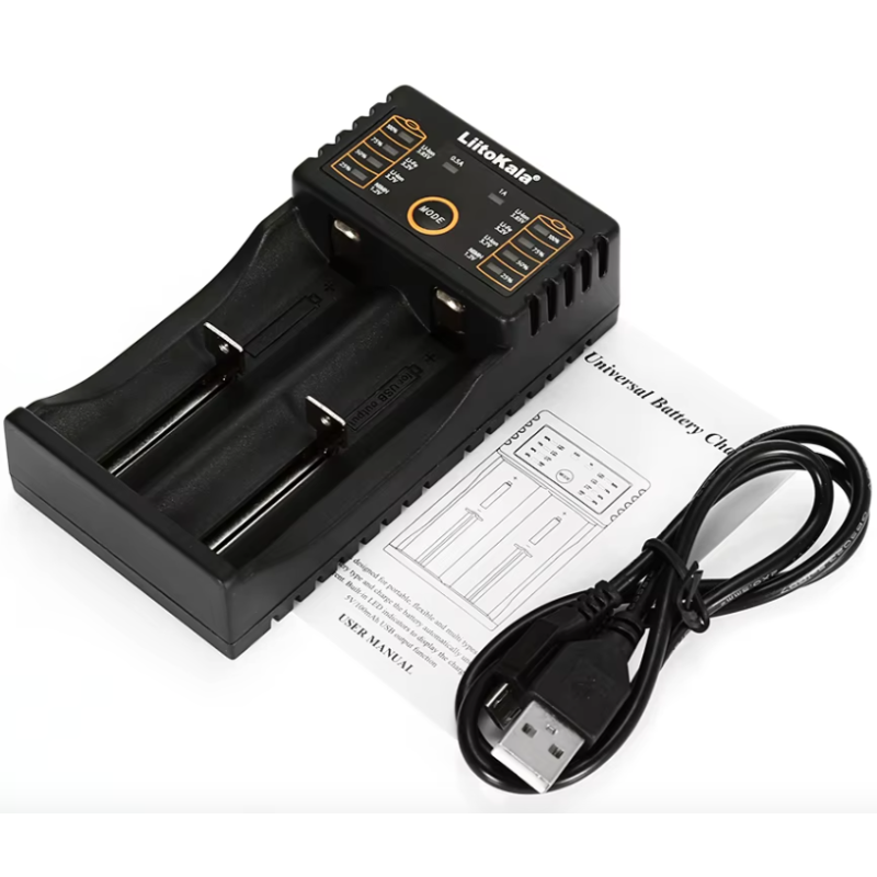 Liitokala Lii-202 Smart Charger for 18650 26650 21700 NiMH Lithium Batteries Dual Channels USB Output