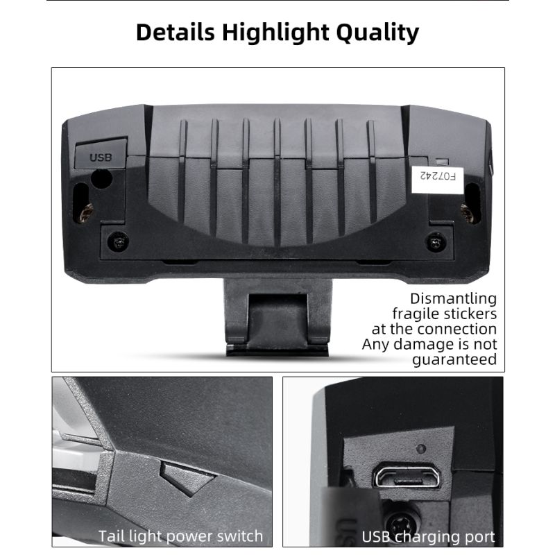 ROCKBROS LKWD-R1 Luz de Bicicleta Inteligente USB LED Controle Remoto Sem Fio Luz Traseira de Bicicleta MTB Estrada Laser Sinal de Volta Lâmpada de Ciclismo Luz Traseira