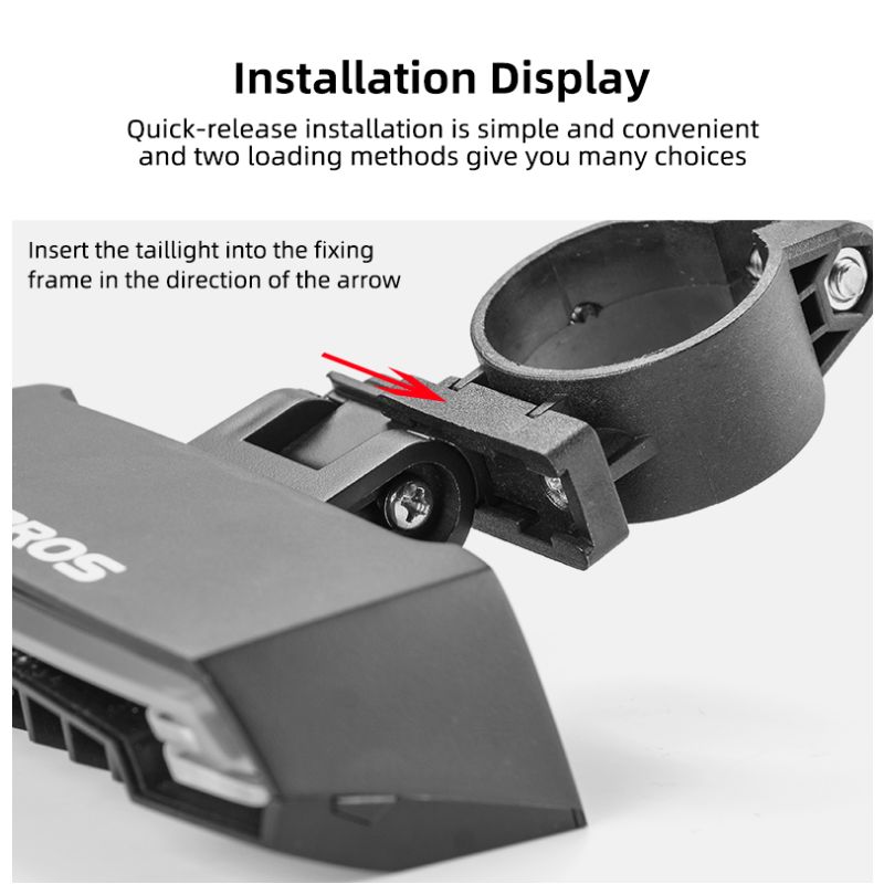 ROCKBROS LKWD-R1 Luz de Bicicleta Inteligente USB LED Controle Remoto Sem Fio Luz Traseira de Bicicleta MTB Estrada Laser Sinal de Volta Lâmpada de Ciclismo Luz Traseira