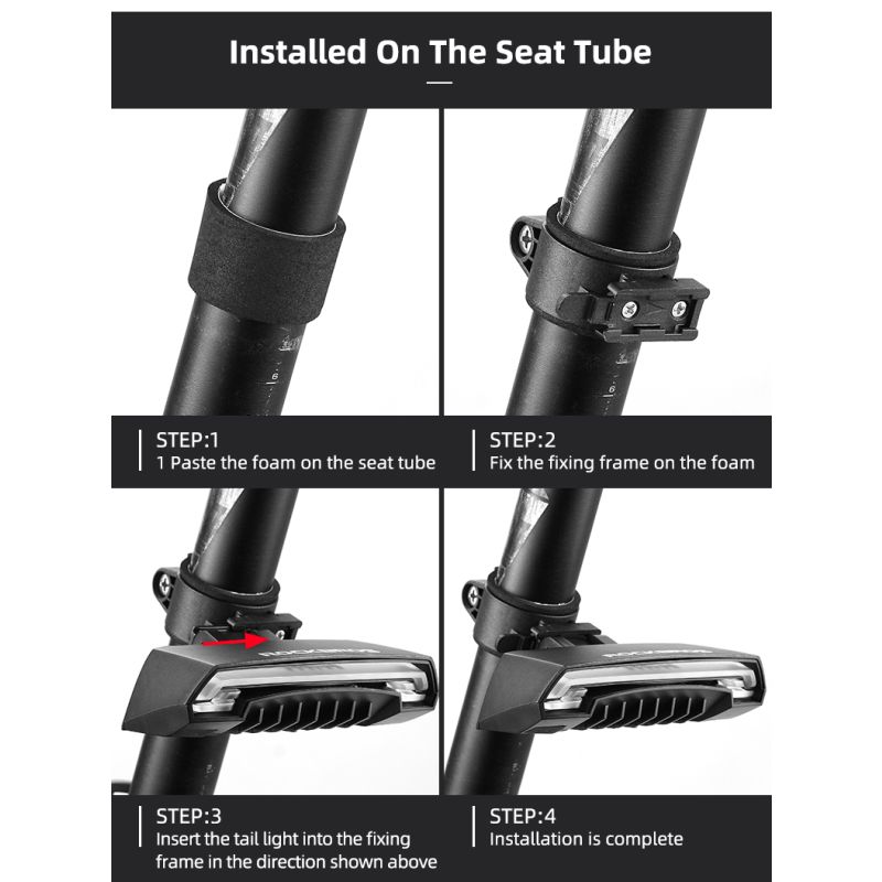 ROCKBROS LKWD-R1 Luz de Bicicleta Inteligente USB LED Controle Remoto Sem Fio Luz Traseira de Bicicleta MTB Estrada Laser Sinal de Volta Lâmpada de Ciclismo Luz Traseira