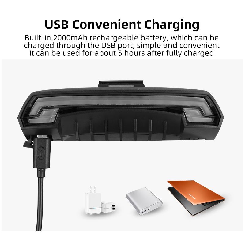 ROCKBROS LKWD-R1 Luz de Bicicleta Inteligente USB LED Controle Remoto Sem Fio Luz Traseira de Bicicleta MTB Estrada Laser Sinal de Volta Lâmpada de Ciclismo Luz Traseira