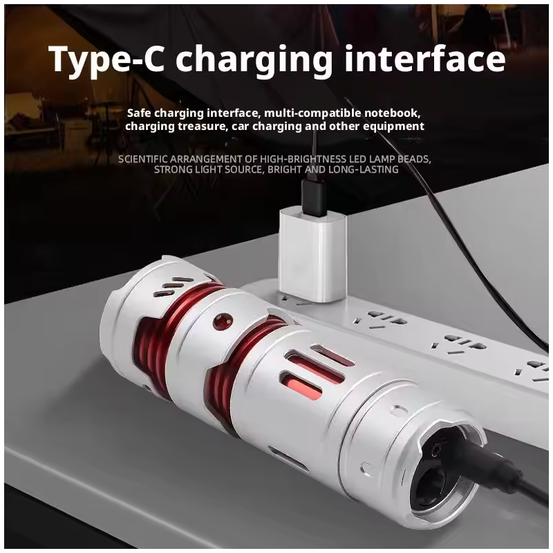 Portable Mini EDC Flashlight USB Rechargeable Pocket Torch Light Keychain Flashlights