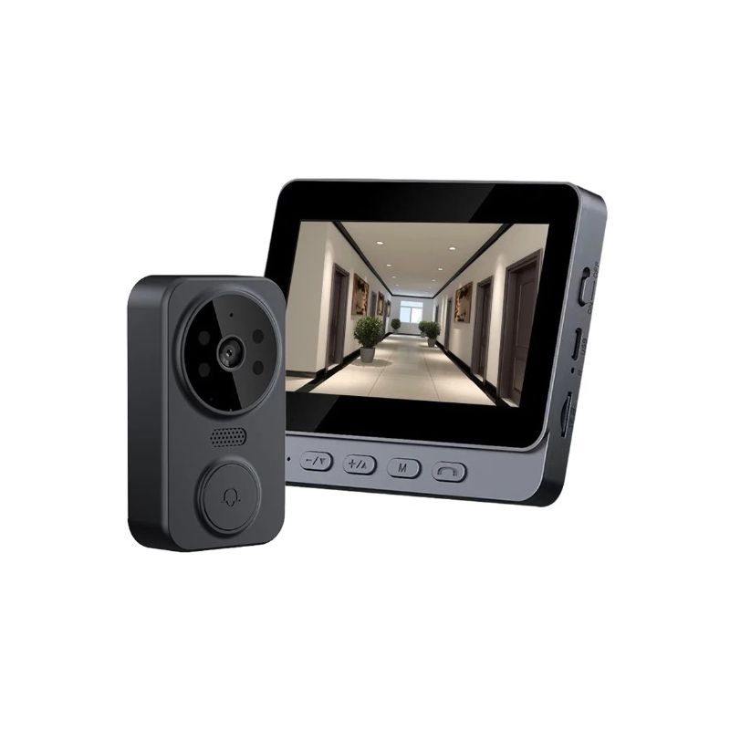 M12 Wireless Video Doorbell with 4.3 inch IPS Screen IR Night Vision for Enhanced Residential Safety