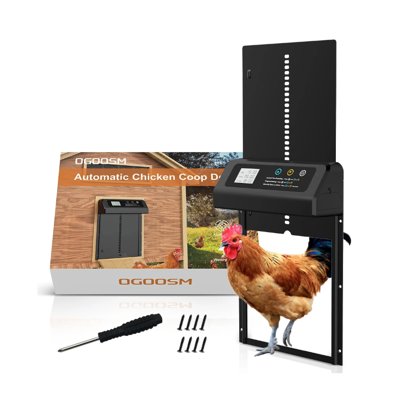 Automatic Chicken Coop Door Opener with Built-in Timer Durable Weather-Resistant Aluminum Electric Door