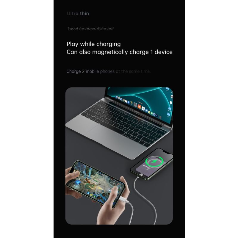 Magnetic Wireless Power Bank 10000mAh Fast Induction Charger for iPhone 12 13 Pro Max Stylish Charging Solution