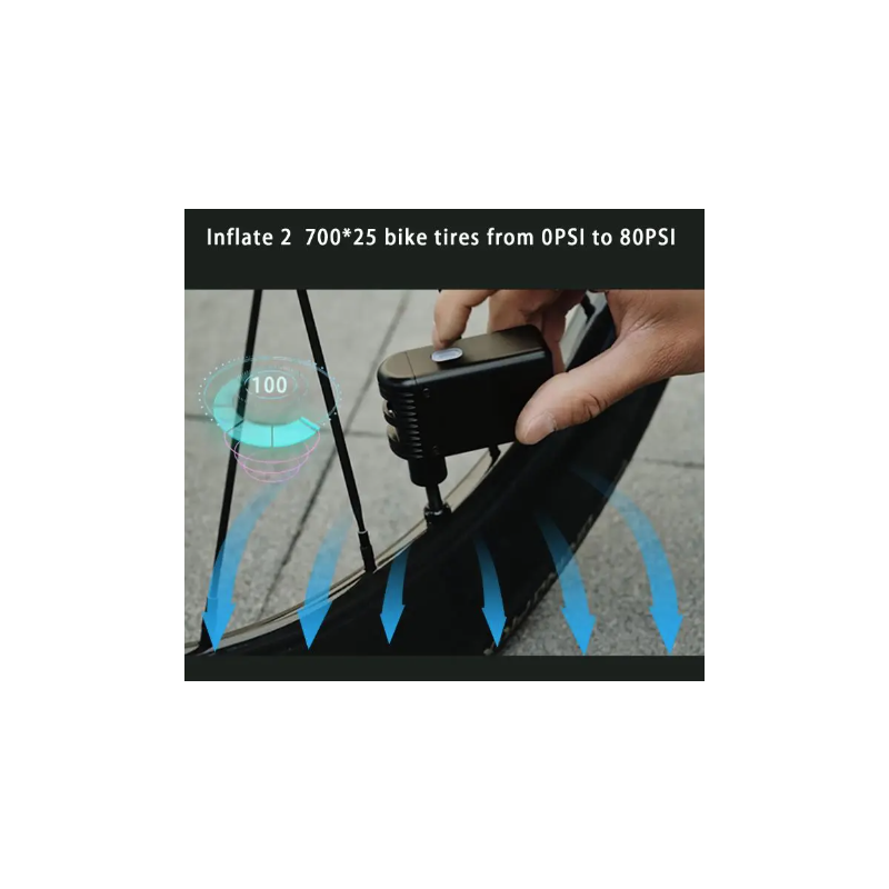 A2 Mini Electric Air Pump Cordless Portable Bicycle Inflator Presta Schrader Valve Lightweight Cycling Gear