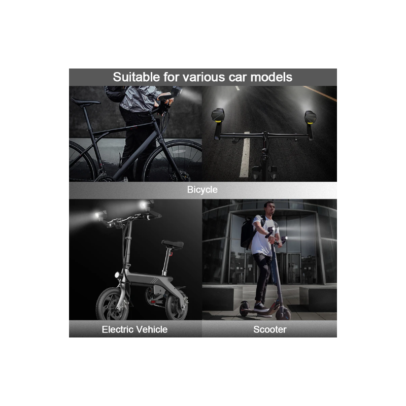 CarryBright CB800 Rearview Mirror Headlight Dual Function Bicycle Safety Equipment for City Riding and Trails