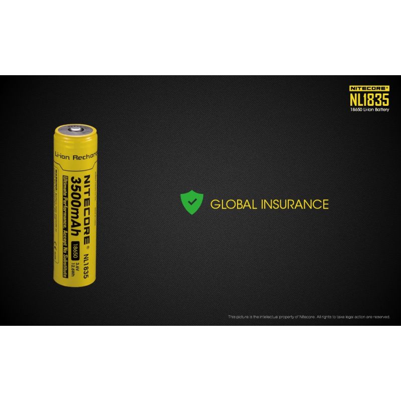 Nitecore 18650 NL1835 3500 3.6V 12.6WH bateria recarregável li-ion