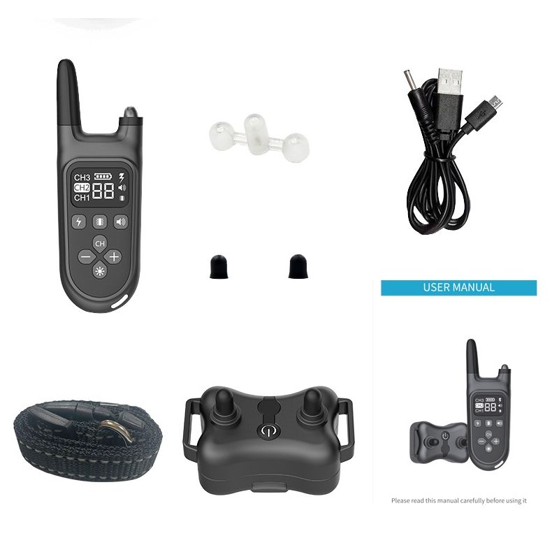 2021 Novo 800m Elétrico Dog Treinando Collar Pet Controle Remoto Impermeável Recarregável com Display LCD para Todo Som Choque Vibração Som