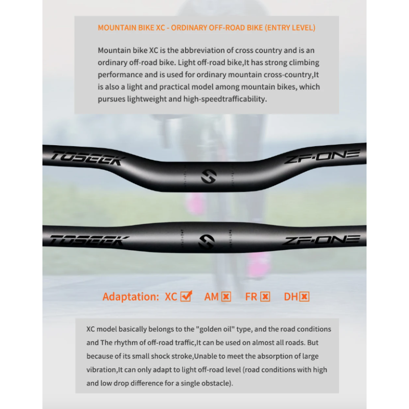 TOSEEK ZF-ONE MTB Carbon Handlebar 31.8mm Lightweight Matt Black 580mm 760mm Ergonomic Design Premium Quality