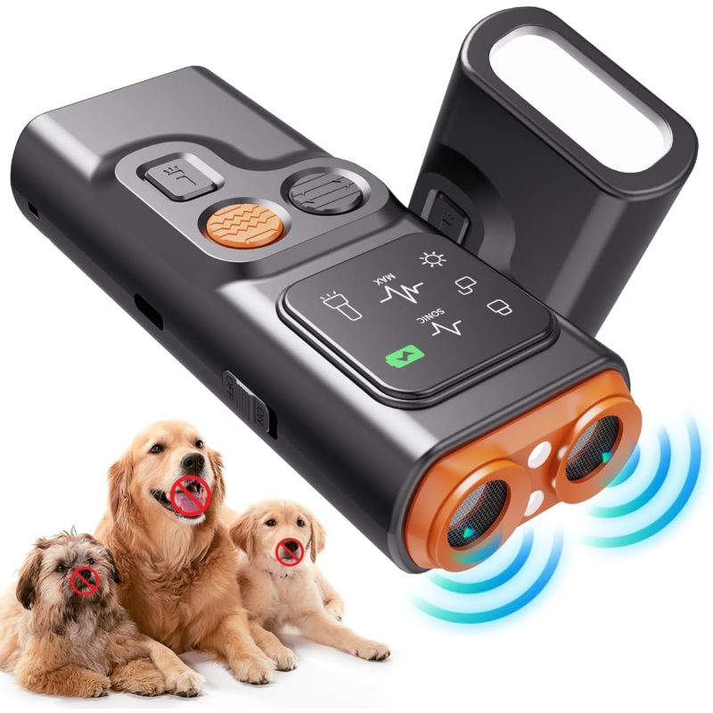 Bark Guard Anti Barking Device for Dogs, Dog Bark Deterrent Devices Can Stop Bad Behavior with HD Display and LED Flashlight