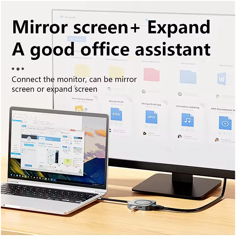 Blueendless M. 2 magnetic docking stations, NVMe solid-state drive box, HDMI high-definition type-c3.2 fast charging laptop converter