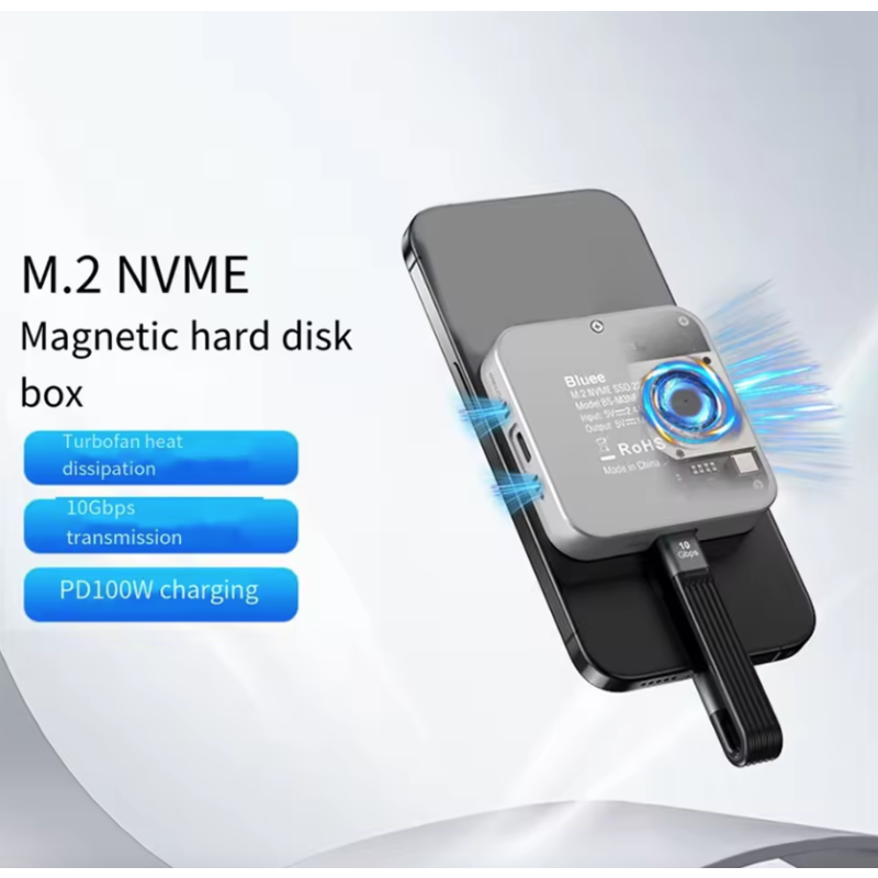 Blueendless M. 2 magnetic docking stations, NVMe solid-state drive box, HDMI high-definition type-c3.2 fast charging laptop converter
