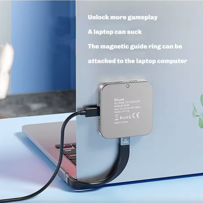 Blueendless M. 2 magnetic docking stations, NVMe solid-state drive box, HDMI high-definition type-c3.2 fast charging laptop converter