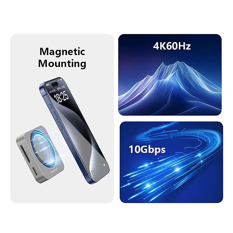 Blueendless M. 2 magnetic docking stations, NVMe solid-state drive box, HDMI high-definition type-c3.2 fast charging laptop converter
