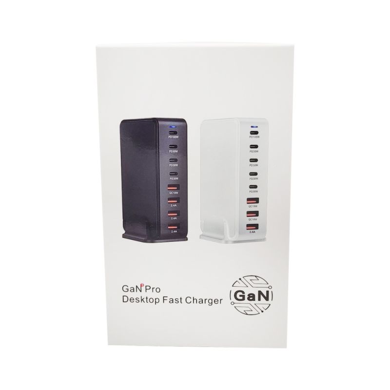 240W Desktop GaN Charger 8-port USB Type C PD Fast Charge Mobile Charger Smart Technology Multi-Device Hub