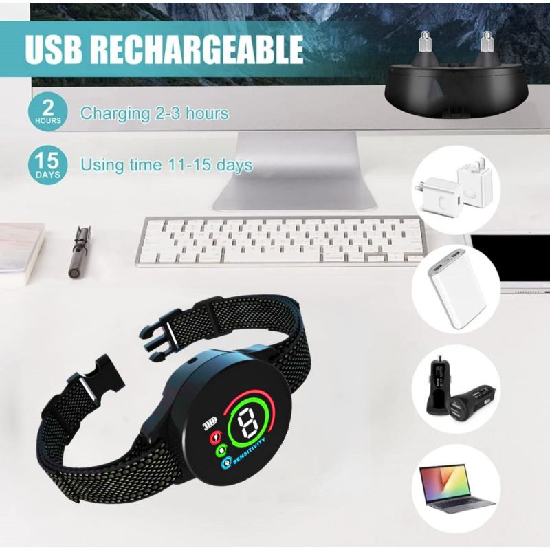 Color Screen Stopper Trainer with Bark Detection Algorithm Humane Dog Training Device for Effective Results