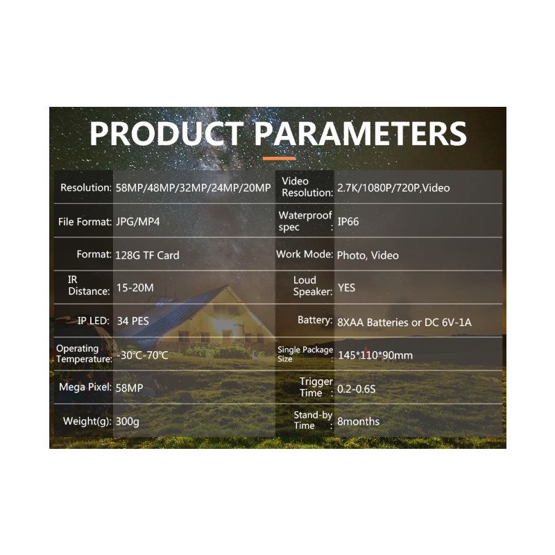 PR700 Trail Camera with Infrared Night Vision Rapid Trigger for Wildlife Monitoring and Home Security