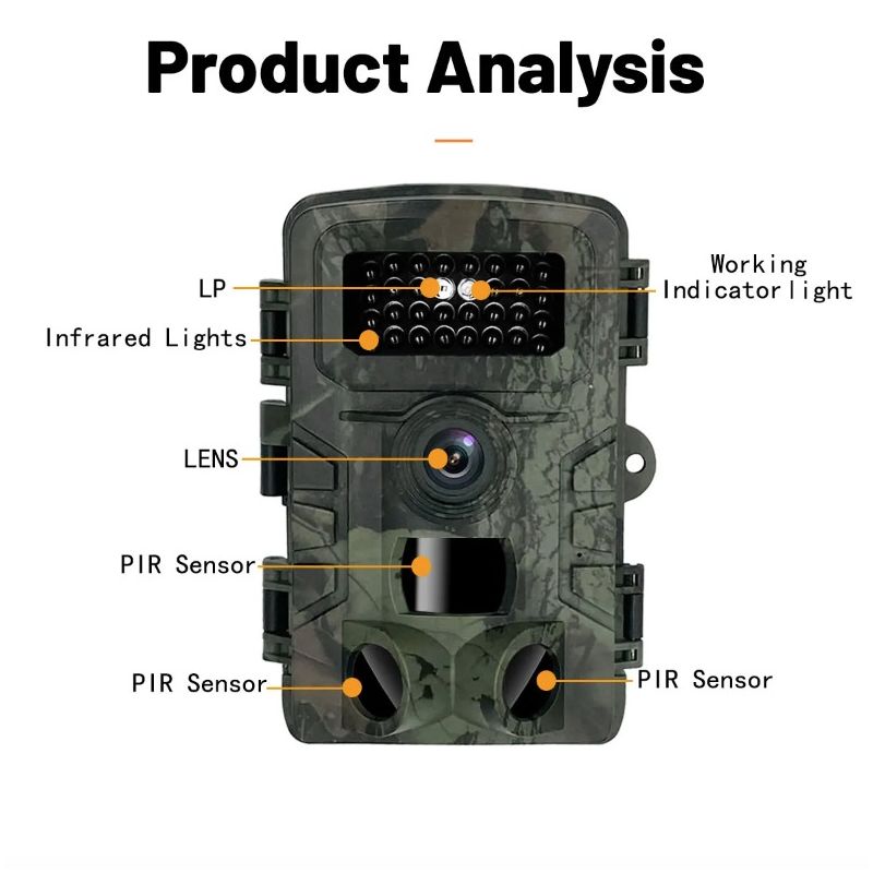 PR700 Trail Camera with Infrared Night Vision Rapid Trigger for Wildlife Monitoring and Home Security