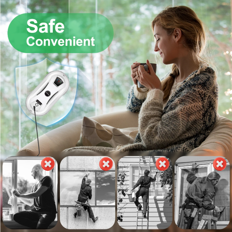 PuRuiKai Home Window Cleaning Robot Smart Glass Vacuum Cleaner One-Key High-Rise Intelligent Imitation Wiping