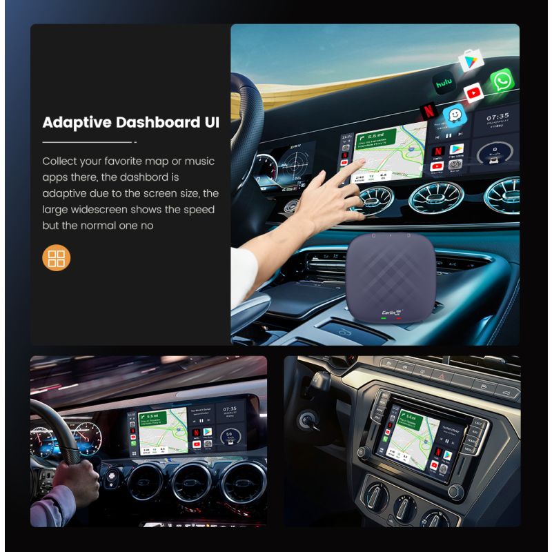 CarlinKit CarPlay Ai Box QCM6125 Android 13 Seamless Multitasking with Factory-Installed CarPlay Streaming