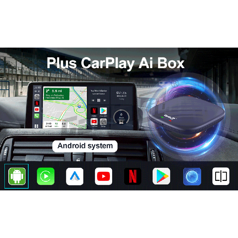 CarlinKit CarPlay Ai Box QCM6125 Android 13 Seamless Multitasking with Factory-Installed CarPlay Streaming