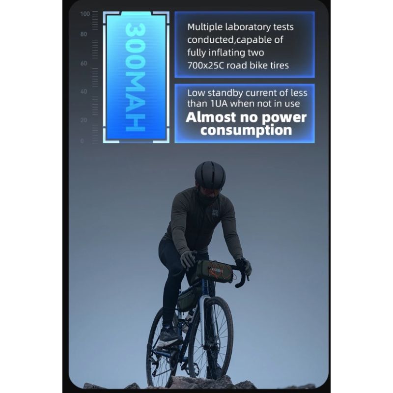 ROCKBROS Portable Mini Electric Air Pump 100PSI Rechargeable Durable Bike Motorcycle Car Tire Inflator