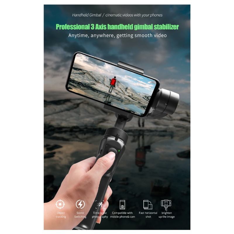 F6 3 Axis Gimbal Handheld Stabilizer Smooth Video Recording Smartphone Photography Action Camera Stabilizer