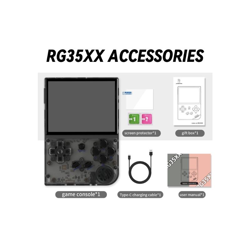 ANBERNIC RG35XX Retro Handheld Game Console Vibrant IPS Screen PSP Support for Nostalgic Gameplay in Gray