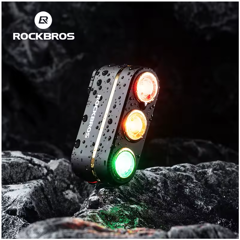ROCKBROS Smart Bicycle Rear Light IP64 Waterproof Warning taillights Type-C Charging Brake Sensing Tail Light Night Cycling Light Bike Accessories