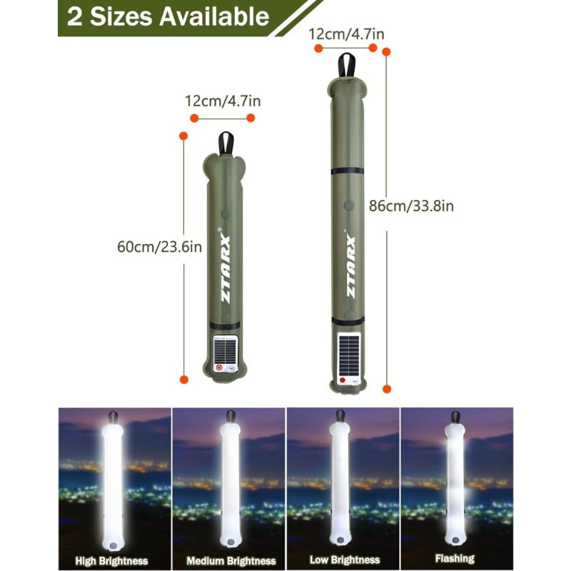 ZTARX Inflatable Solar Camping Lantern,IP66 Waterproof Folding Magnetic Fill Light ,Portable and Lightweight Tent Light